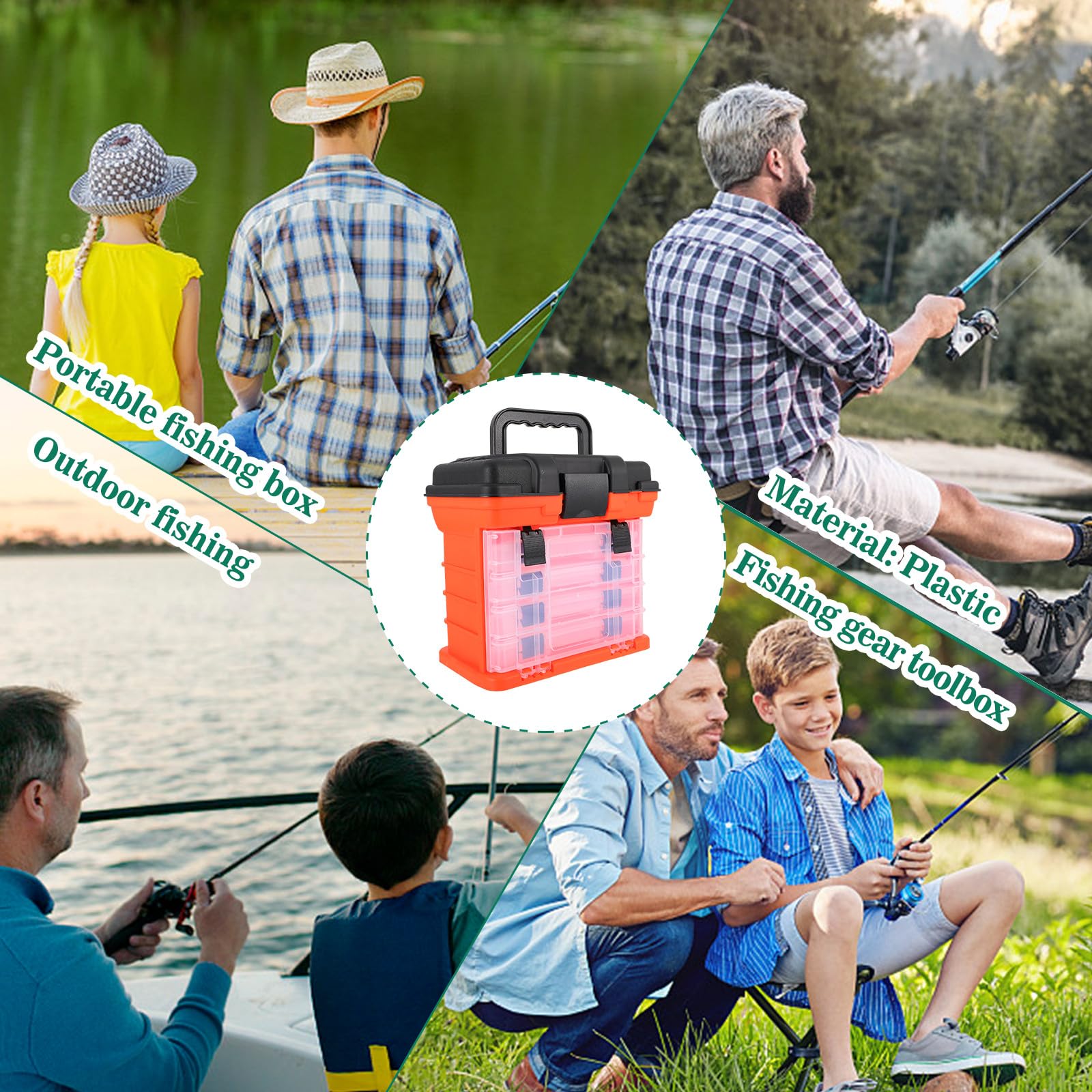 Boîte de Rangement pour Accessoires de Pêche à 4 Couches, Compartiments Séparés, Adaptée pour Truite et Pêche la Carpe en Plein Air