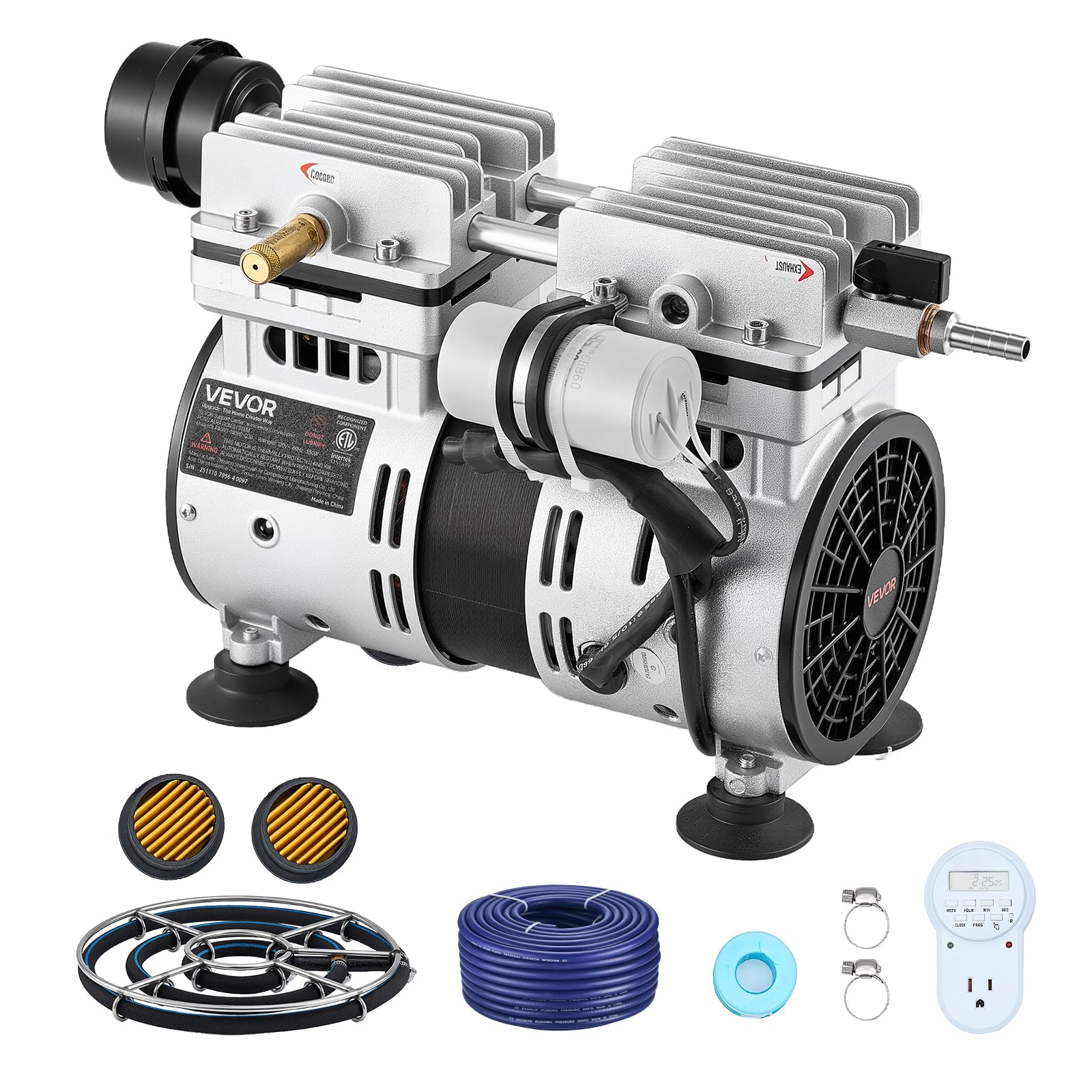 VEVOR Teichbelüftungspumpen-Set 550-W-Teichbelüftungssystem 1400 U/min