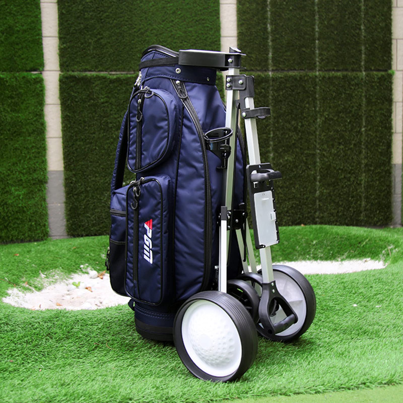 Buy NBCDY Push Pull Golf Cart, Golf 2Wheeled Cart with 360 Rotating Front Wheel, Smallest