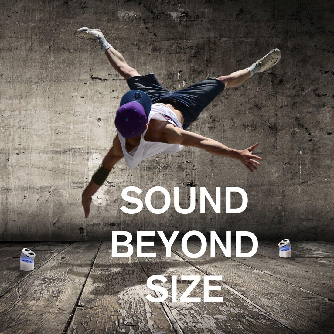 Buy 1 get 1 Clearly - Portable Home Stereo Bluetooth Speaker with True Wireless Stereo. Use individually or pair 2. Crystal clear design, blue light with 4 modes.