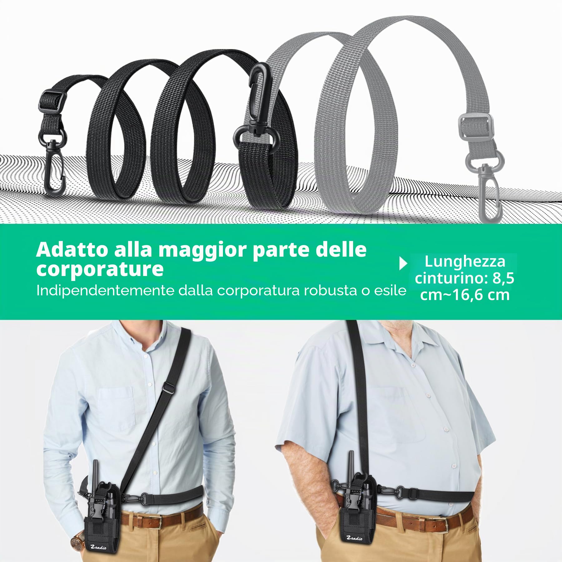 Zeadio Fodero Universale per Radio Bidirezionali, Custodia Durevole per Walkie Talkie ZNC-D