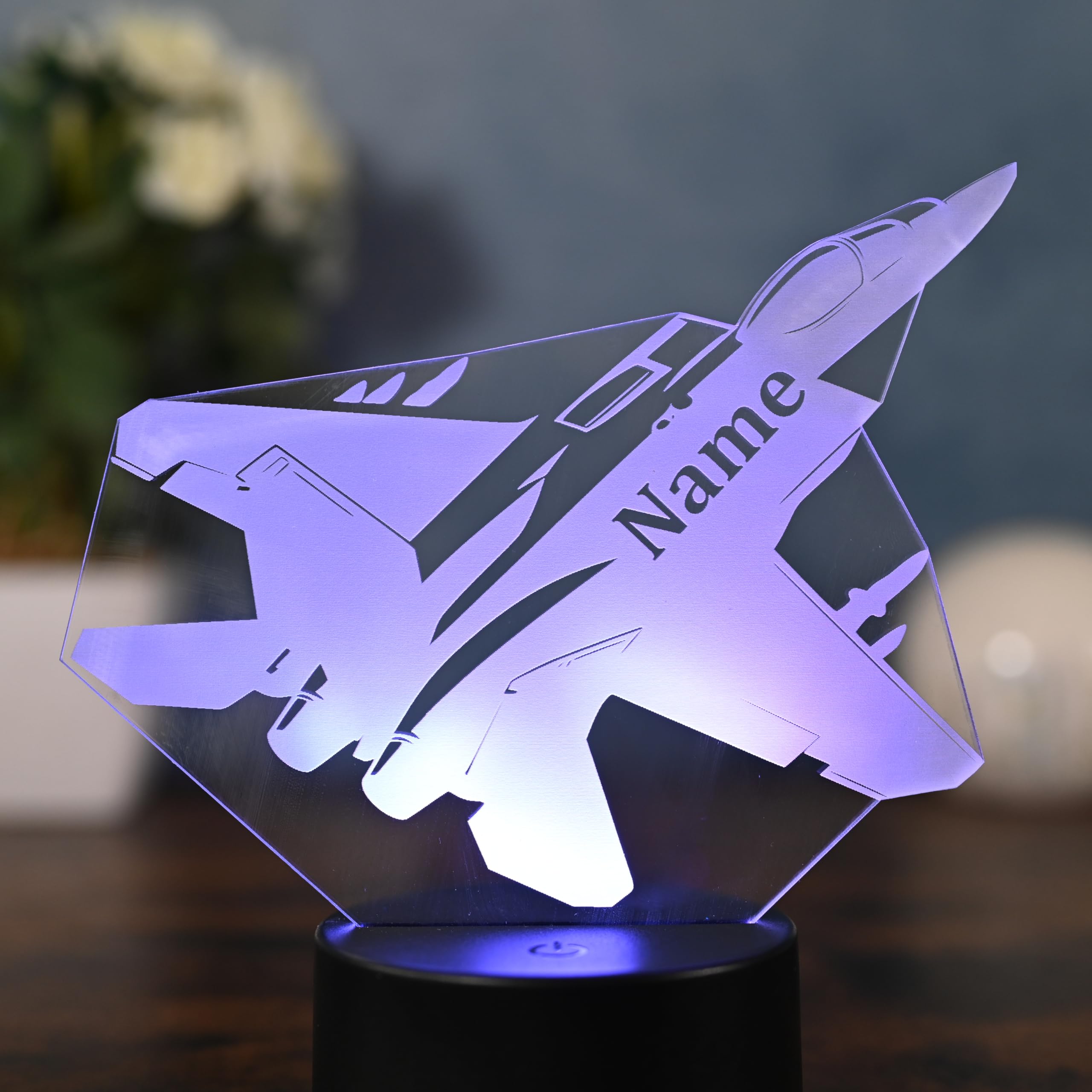 Personalisierte LED-Kampfjet Lampe – Geschenk für Kampfjet Piloten, Jagdflugzeug Piloten und allgemein Jet Liebhaber