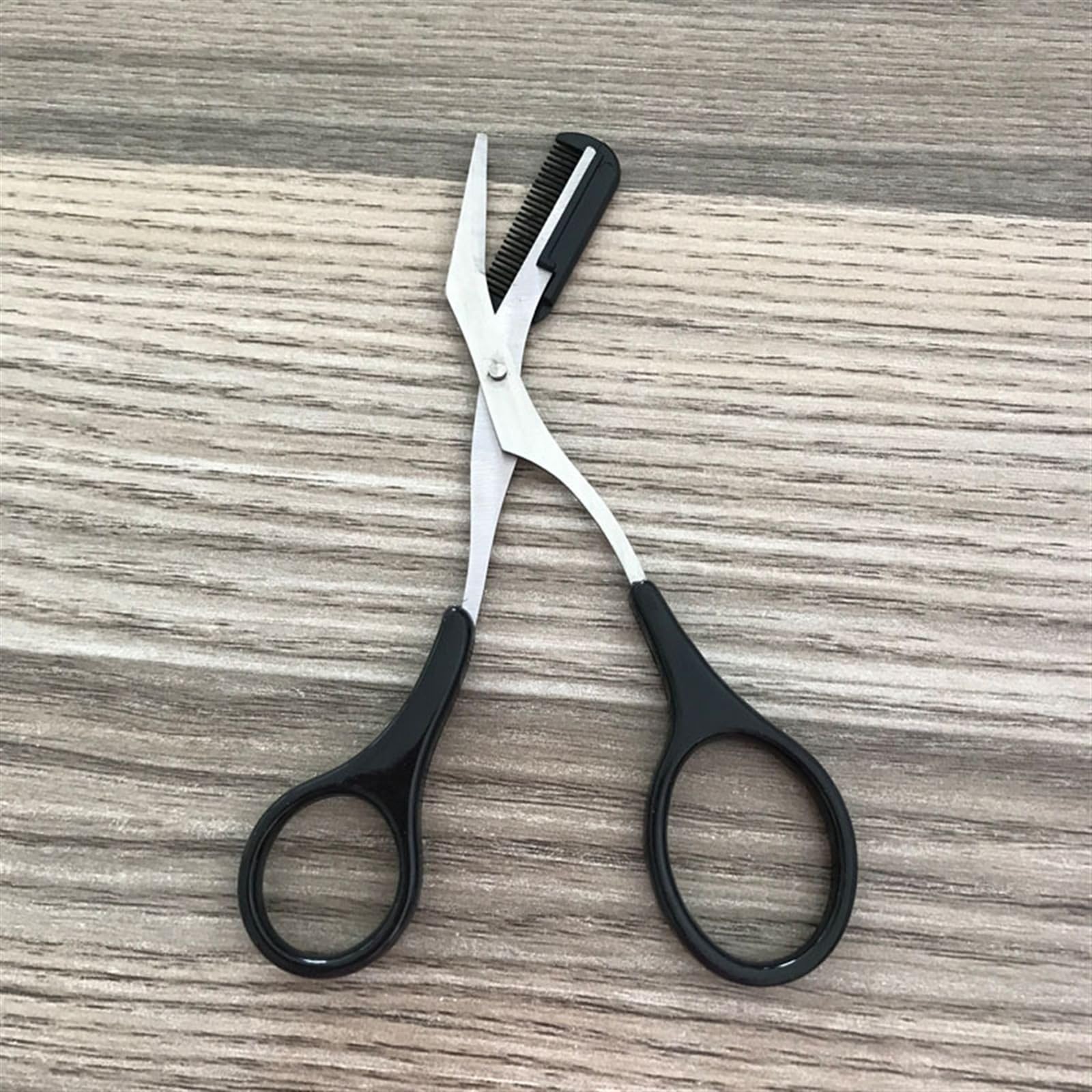 Ciseaux Tondeuse à Sourcils Ciseaux Peigne Acier Inoxydable Ciseaux à Cheveux pour Sourcils Pinces Façonnage Toilettage Tondeuse Accessoires de Maquillage (Bleu)