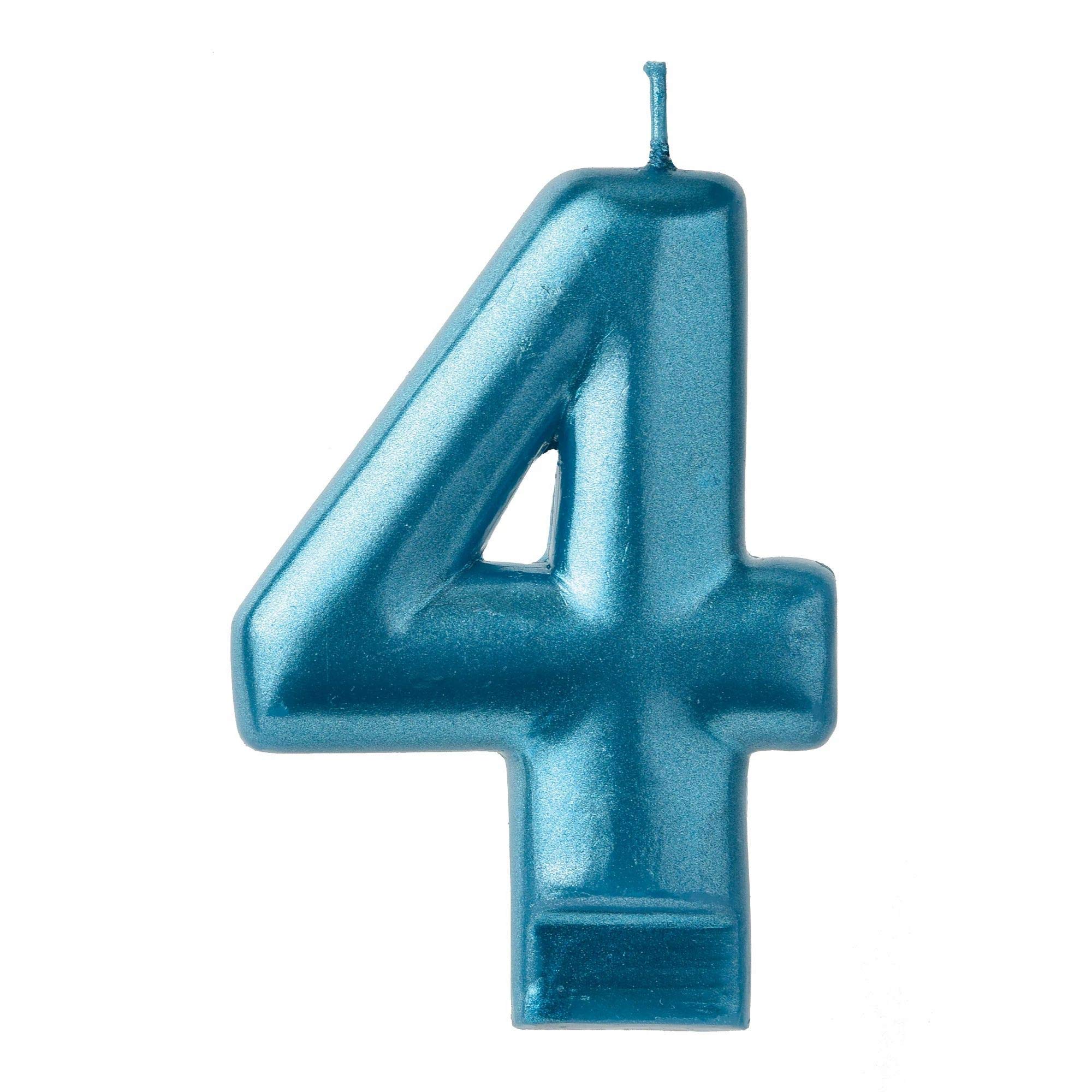 Amscan 170755 Kerze, Metallic-Blau, 10,2 cm, 1 Stück