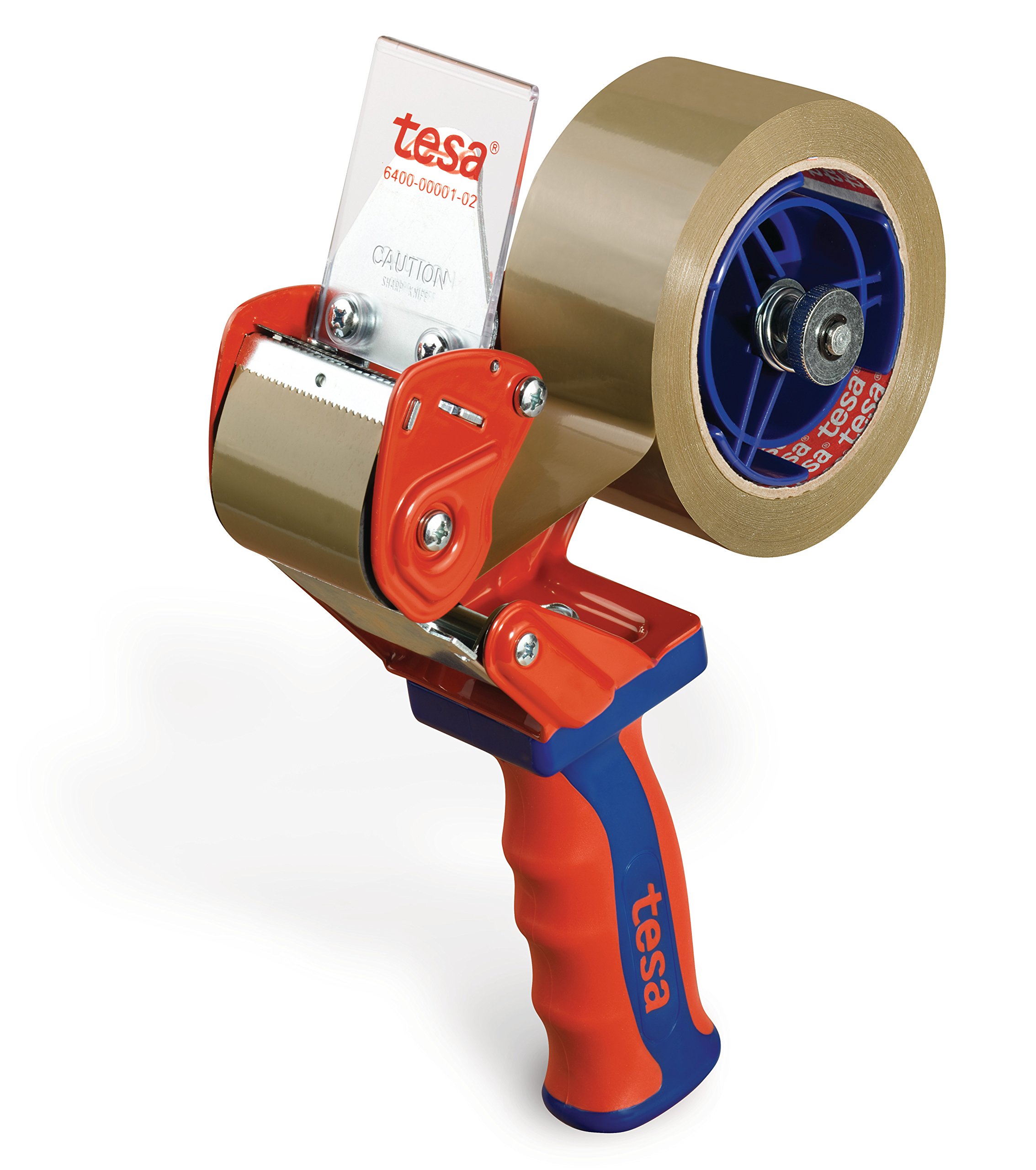 tesa® 6400 ręczny dozownik do taśm pakowych COMFORT - wysokiej jakości, solidny dyspenser do taśm pakowych & tesapack Taśma do Pakowania, Zestaw Samoprzylepnych Taśm Pakunkowych, 6 Rolek