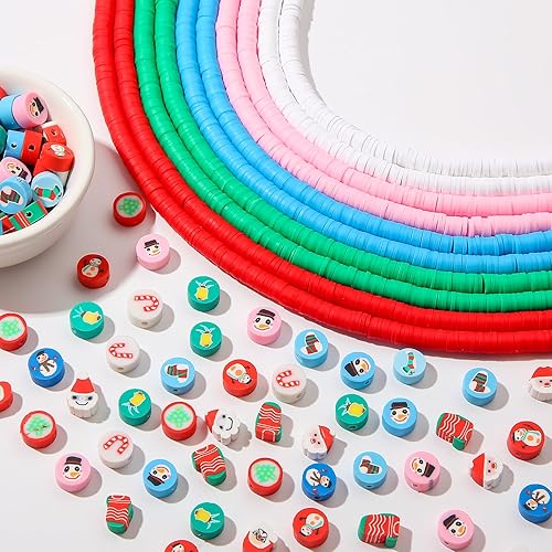 Miniatura 5 de Cuentas de arcilla de Navidad, regalo de Navidad, cuentas de arcilla heishi, cuentas de arcilla polimérica de Navidad para hacer pulseras, collares,