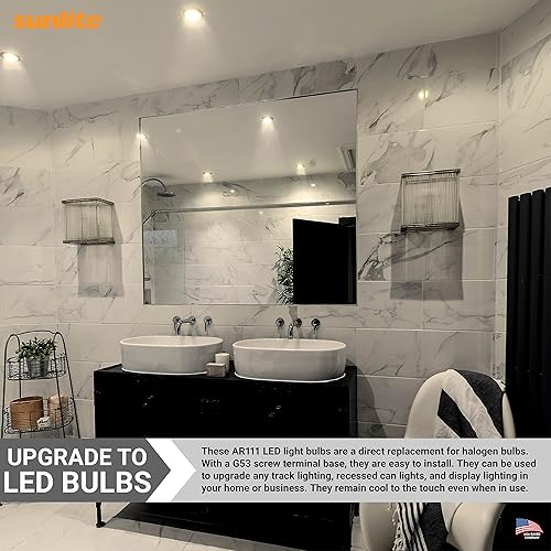 Miniatura 4 de Sunlite 81009 AR111 Bombilla reflectora, COB, ángulo de haz de 24 grados, 10 vatios, (equivalente a 75 vatios), 750 lúmenes, base de terminal de