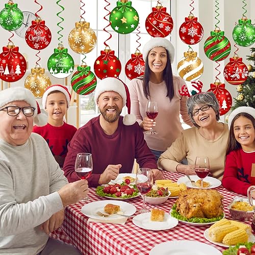 Miniatura 2 de 24 bolas de Navidad para colgar en el techo, espirales colgantes de aluminio para interiores y exteriores, suministros navideños