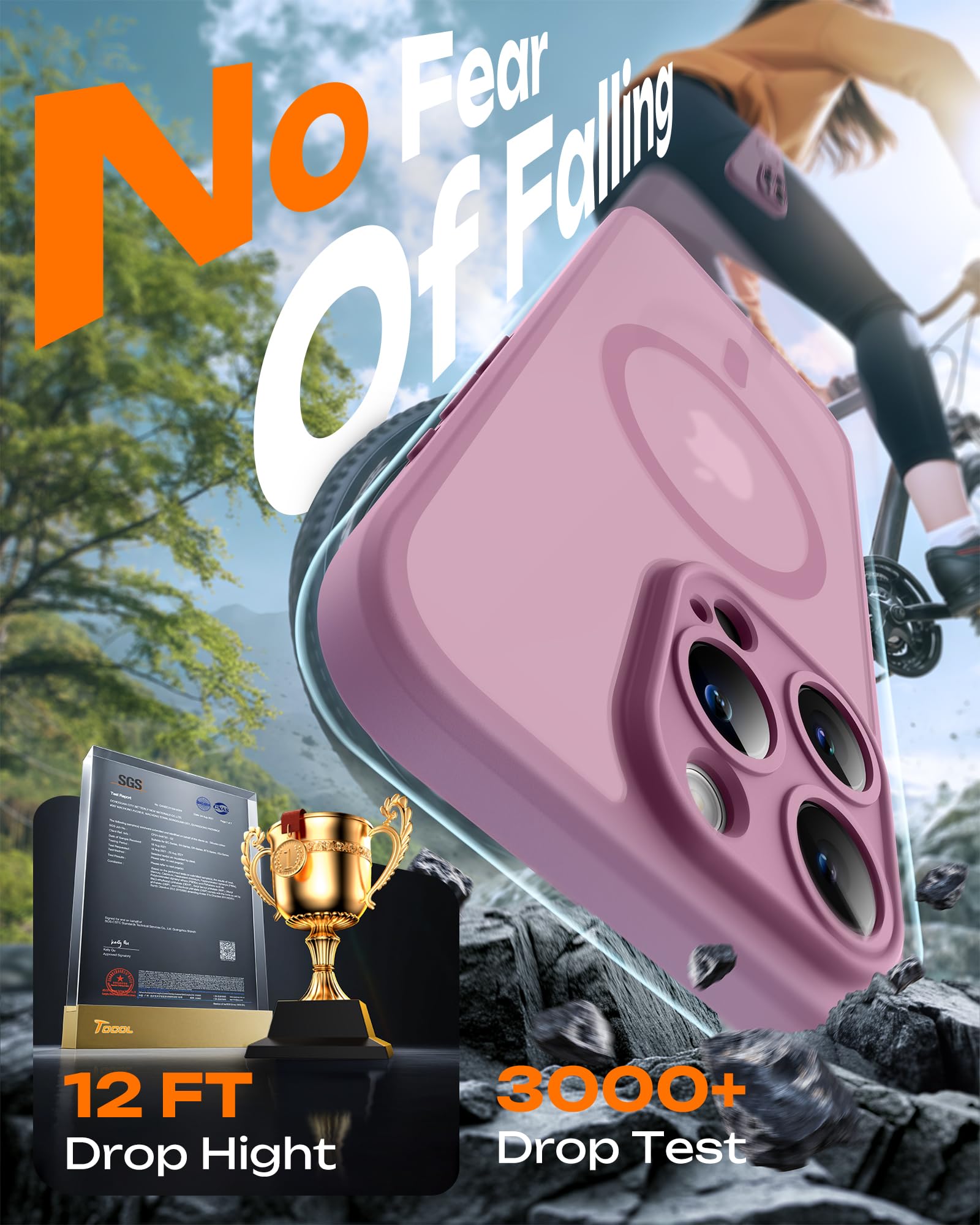 TOCOL Cover Magnetica per iPhone 13 Pro Max 6,7 Pollic, Compatibile con MagSafe, Protezione Fotocamera Integrata, Custodia Antiurto Traslucida Opaca, Lilla Viola