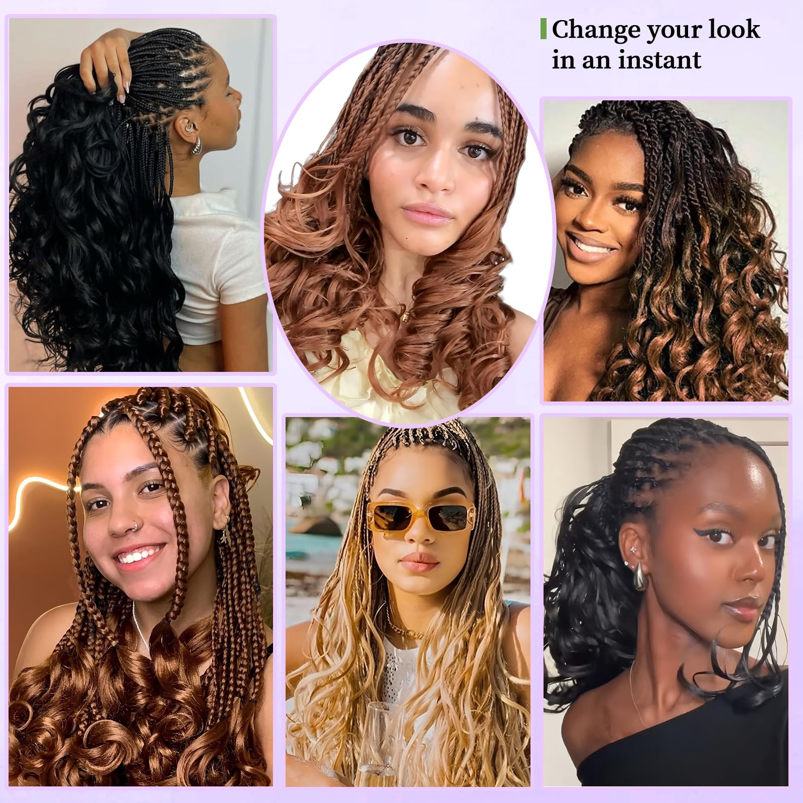 12 Inch French Curls Braiding Hair 8 Packs Spanish Curly Braids Pre Stretched Loose Wave Soft French Curl Synthetic Braiding Hair Extensions for Women (1B, 12 Inch (Pack of 8))