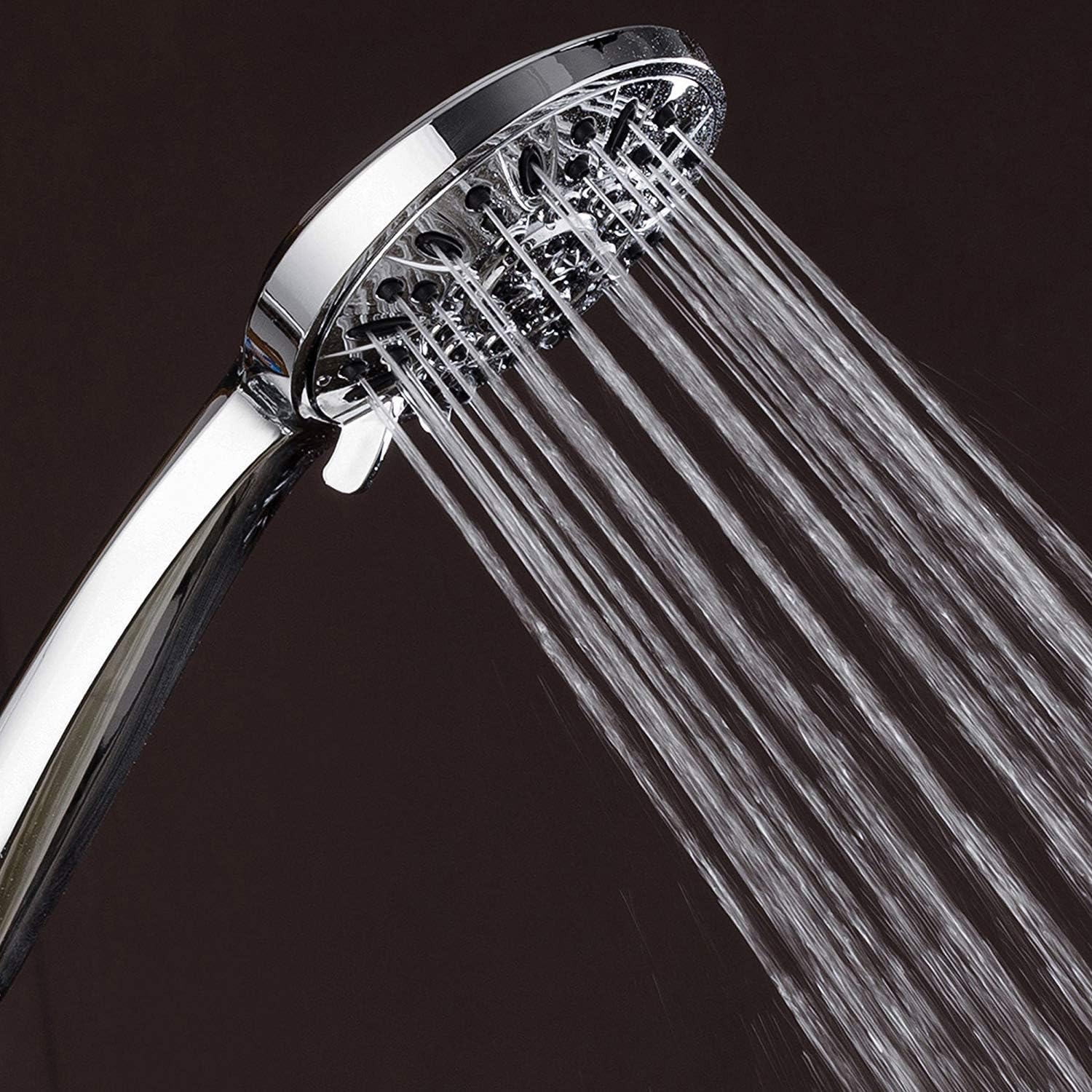 Wovier Shower Head Pressure 5 Spray Settings,Luxury Spa Detachable Handheld Showerhead,Extra Long Stretchable Stainless Steel Hose(1.5m) and Shower Handle Holder,Chrome Hands Held Finish