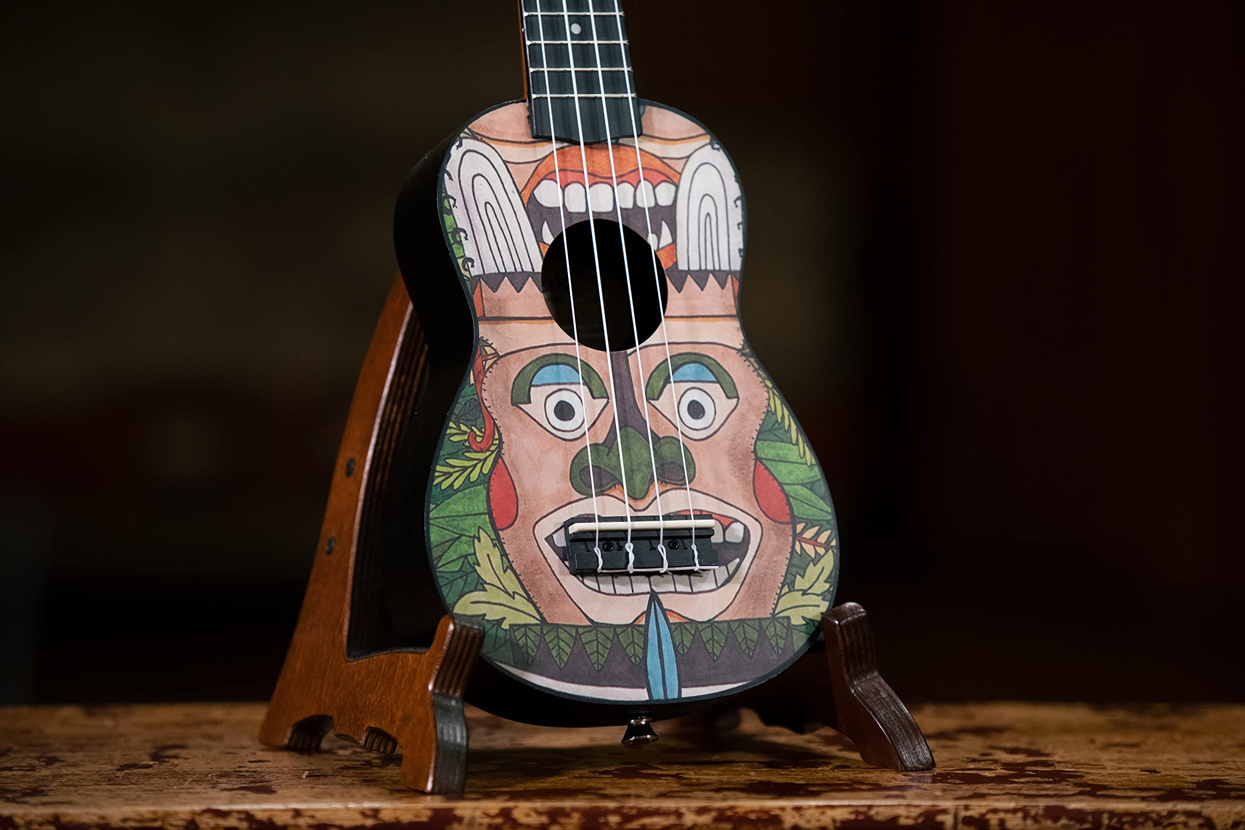 Ukelele Soprano Ortega Keiki K2 Para Zurdos - Diseño Hippie