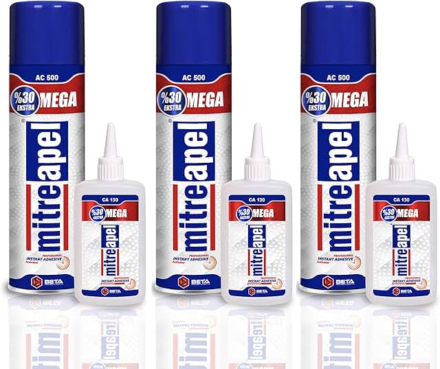 Super CA Glue (3x4.5 oz) with Spray Adhesive Activator (3x16.9 fl oz) Ca Glue with Activator for Wood, Plastic, Metal, Lea...