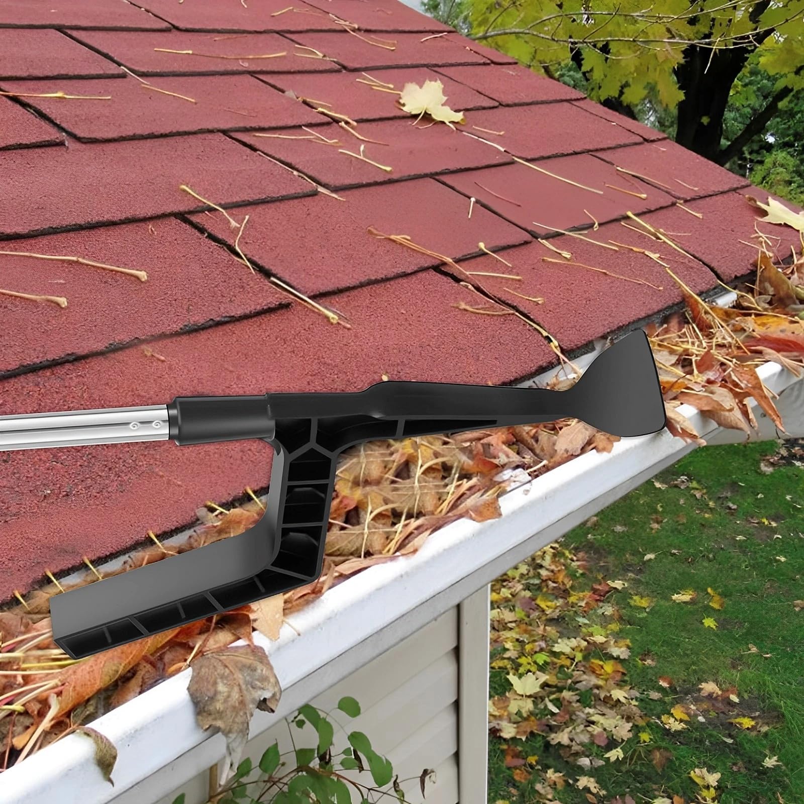 Dachrinnenreinigungswerkzeuge, Dachrinnenreiniger,Dachrinnen-Werkzeug Reinigungslöffel und Schaufel mit Haken,Gewinde-Design, Kanalisation,Guard Cleaning Tool,Dachrinne-Reinigungswerkzeug