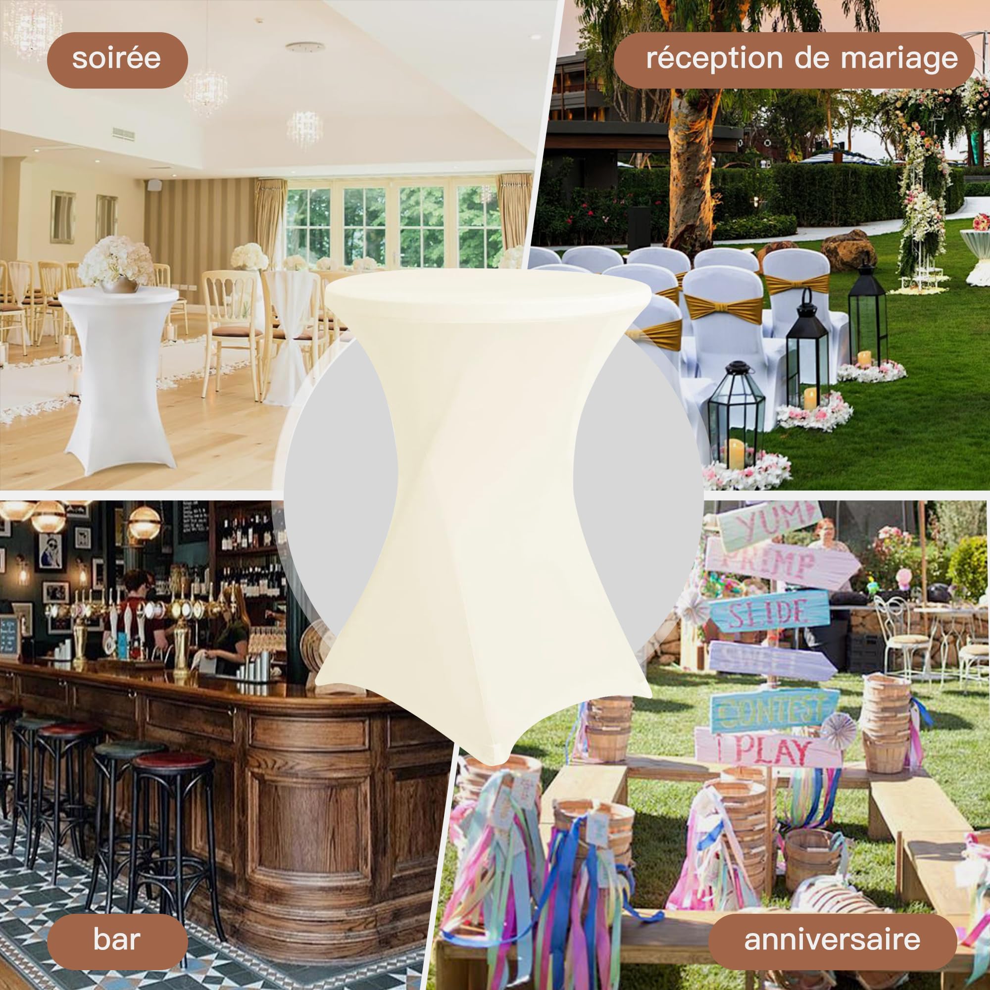 SUKAIKEQA Tovaglie elastiche stretch • Vari colori/dimensioni • Design moderno e minimalista • Facili da installare • Perfette per bar, tavoli rotondi, matrimoni, feste • Atmosfera elegante