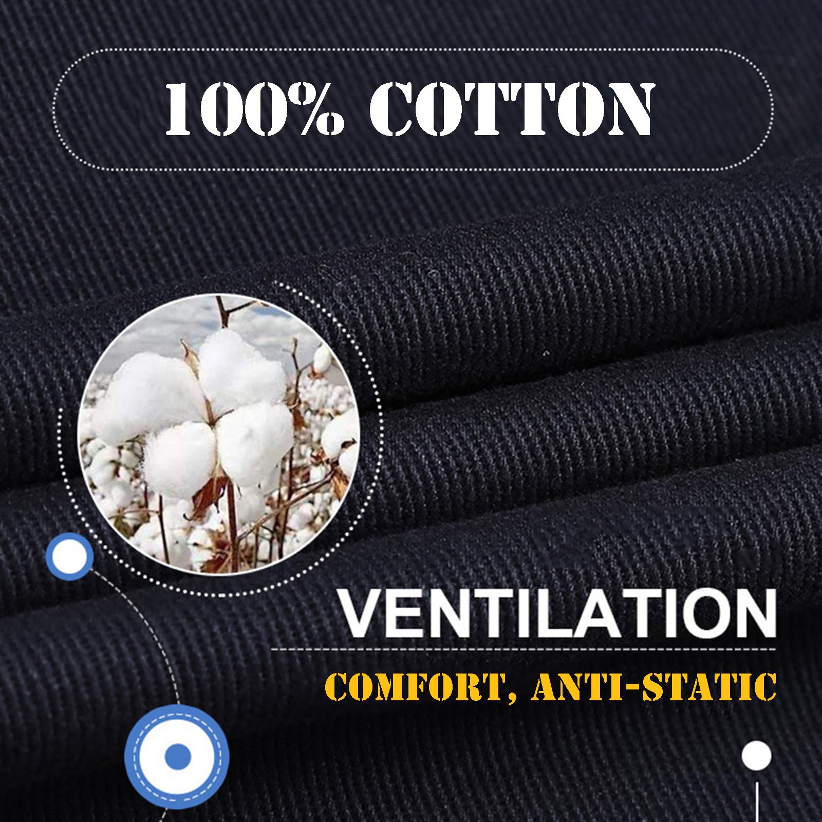 Salopette Pour Hommes Et Femmes Coton À Manches Longues Combinaisons Zip-Front Coverall Workwear Coton Anti Statique Vêtements De Travail