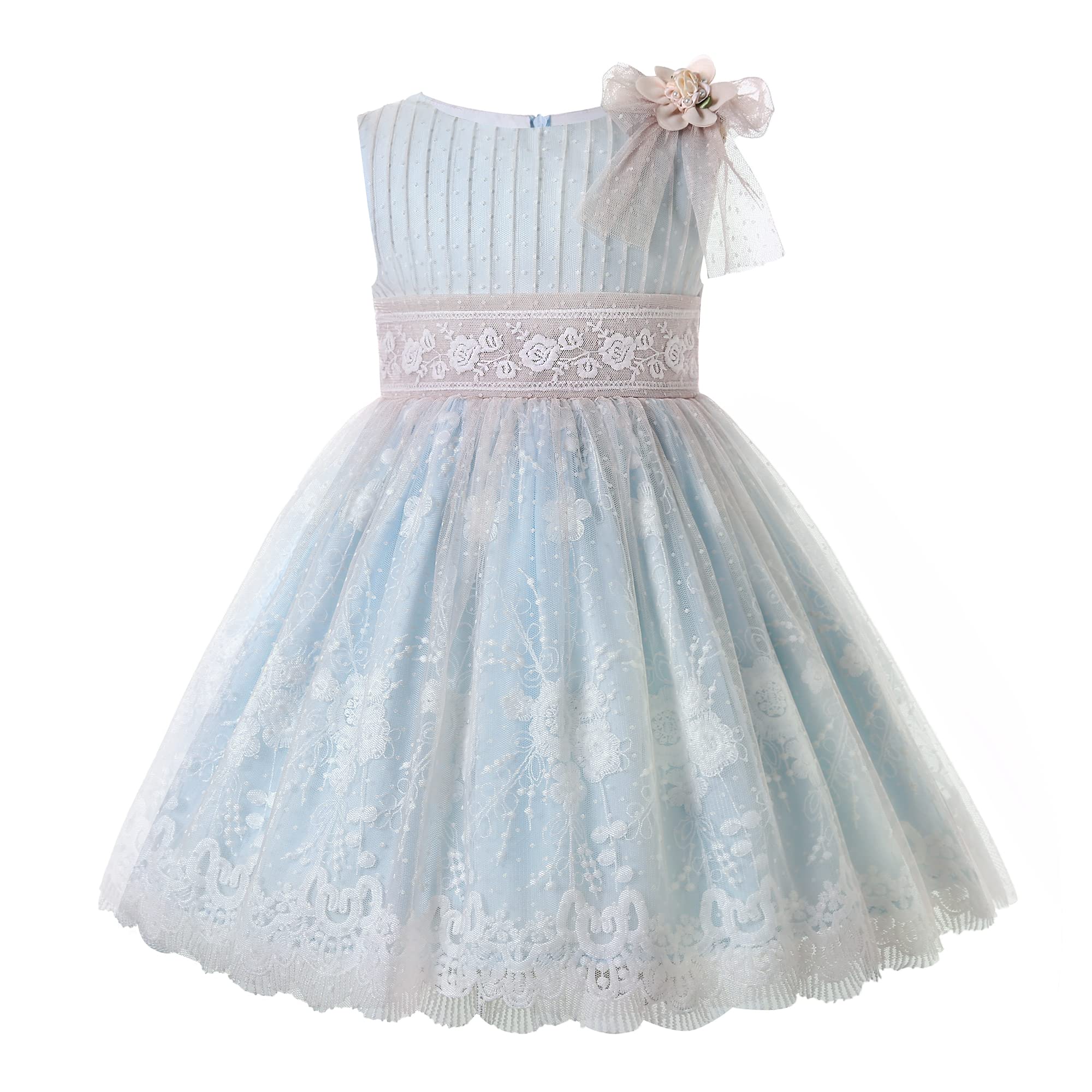 Ju petitpop niña Elegante Primavera Verano Azul Encaje Vestido tamaño 4 5 6 años niña cumpleaños Fiesta Vacaciones Ropa