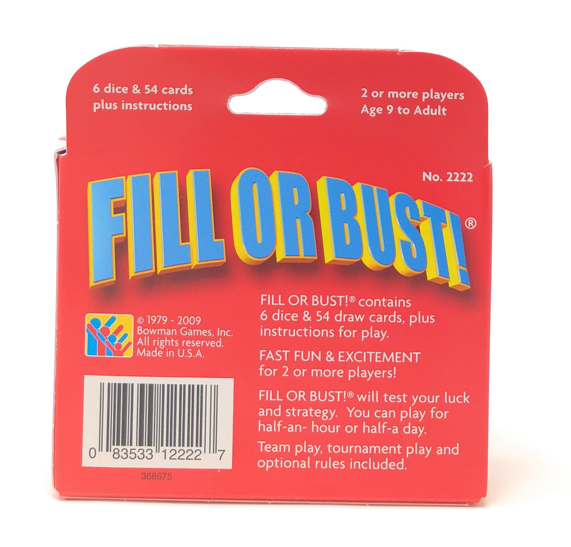 Fill or bust card/dice game, 13cm x 18cm : amazon.sg: toys