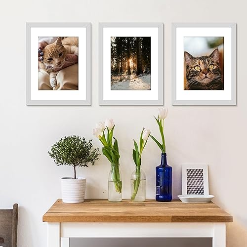 Vista 125 de Picrit Juego de 7 portarretratos de 5 x 7 pulgadas, para exhibición de 5 x 7 con paspartú o de 4 x 6 sin paspartú, marcos de fotos para montaje