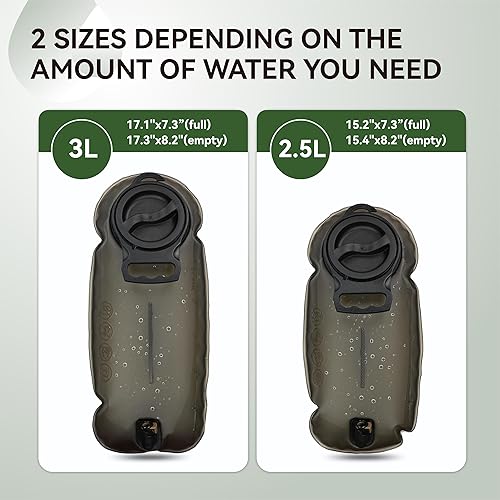 Miniatura 6 de MARCHWAY 2L2.5L3L - Bolsa de depósito de agua de poliuretano termoplástico sin sabor, con tubo aislado para hidratación, paquete para ciclismo,