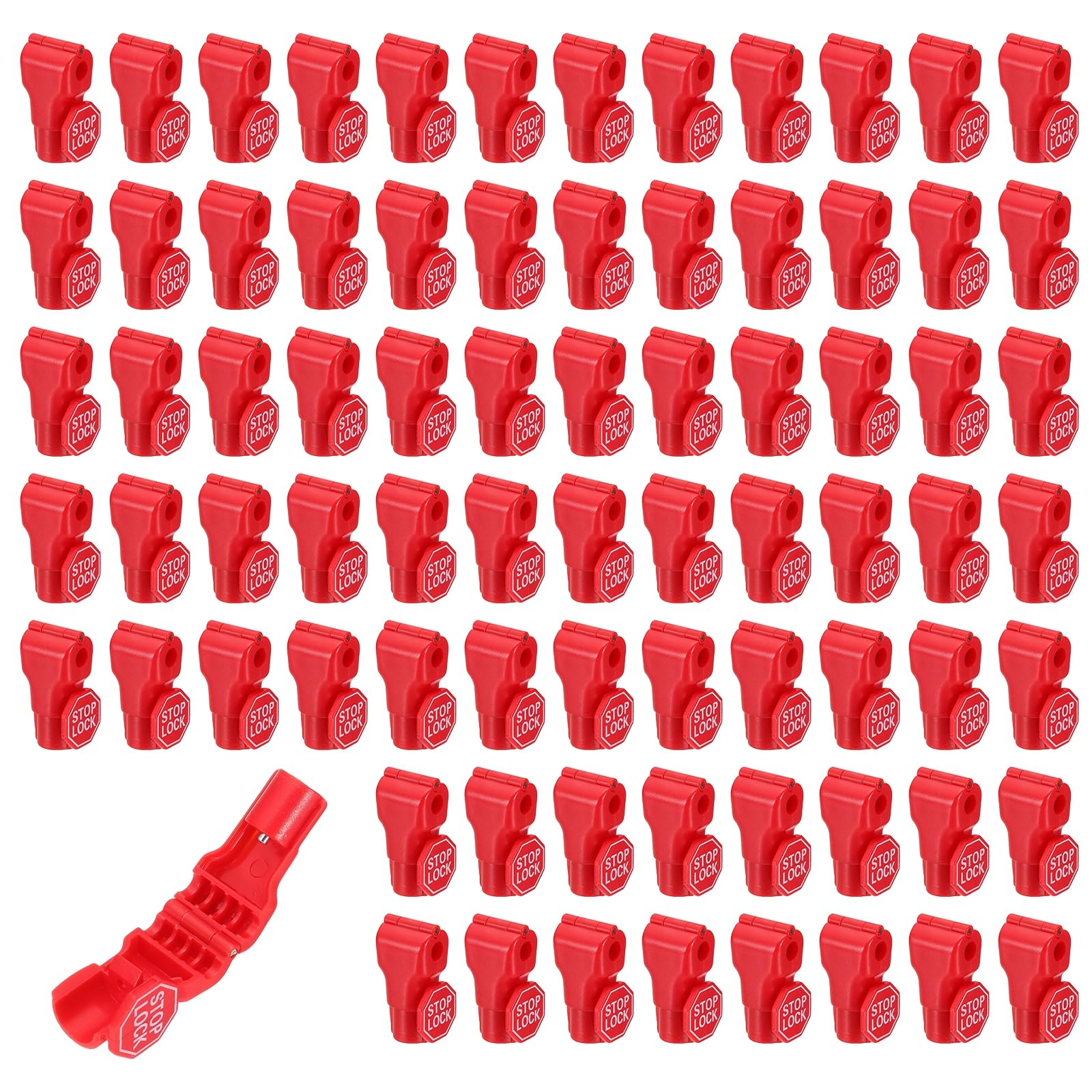 Verrou d'arrêt rouge 6mm PATIKIL pour crochet de sécurité de magasin | Lot de 120