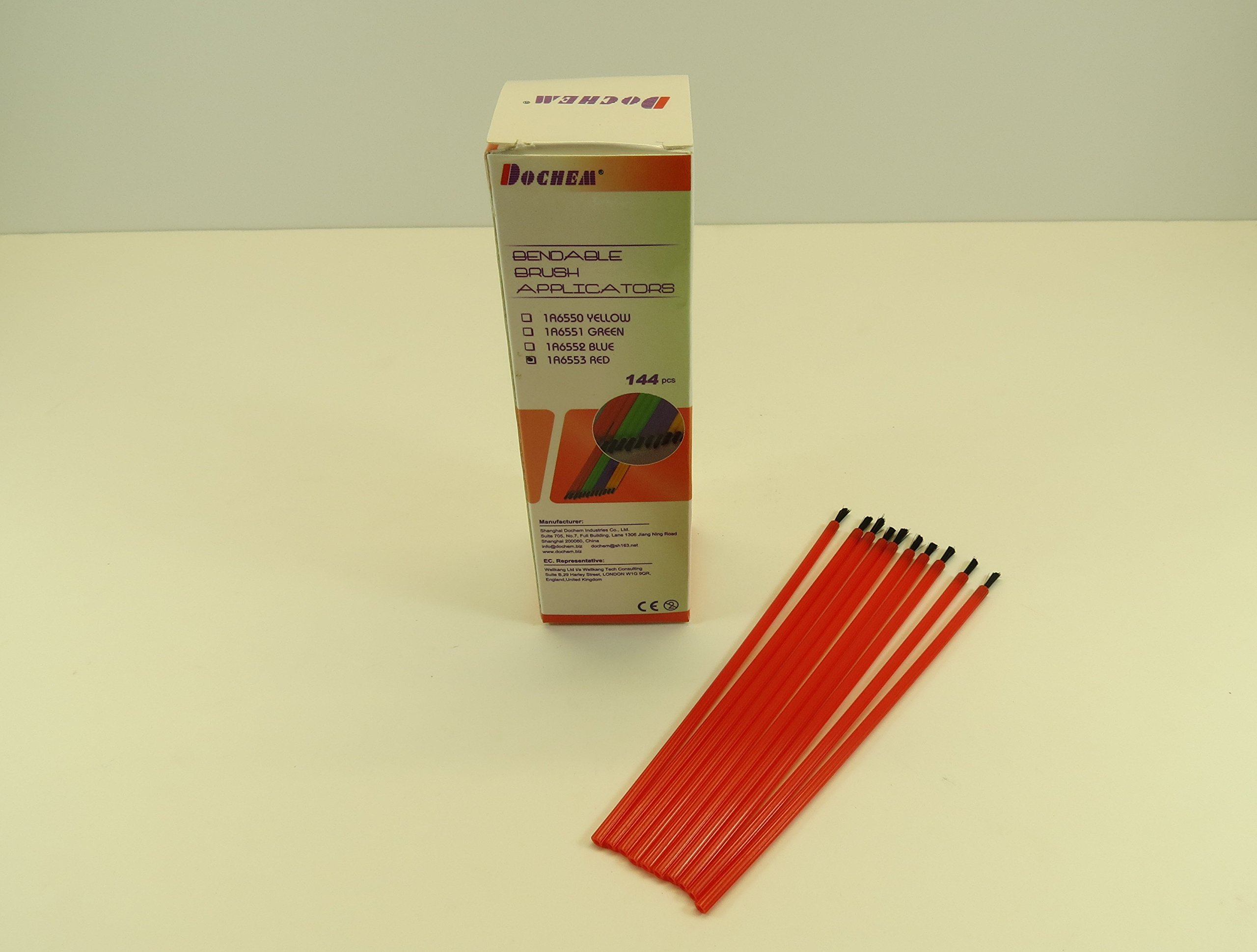 Dental Brush Applicators Red Set 1/144 Pcs DOCHEM