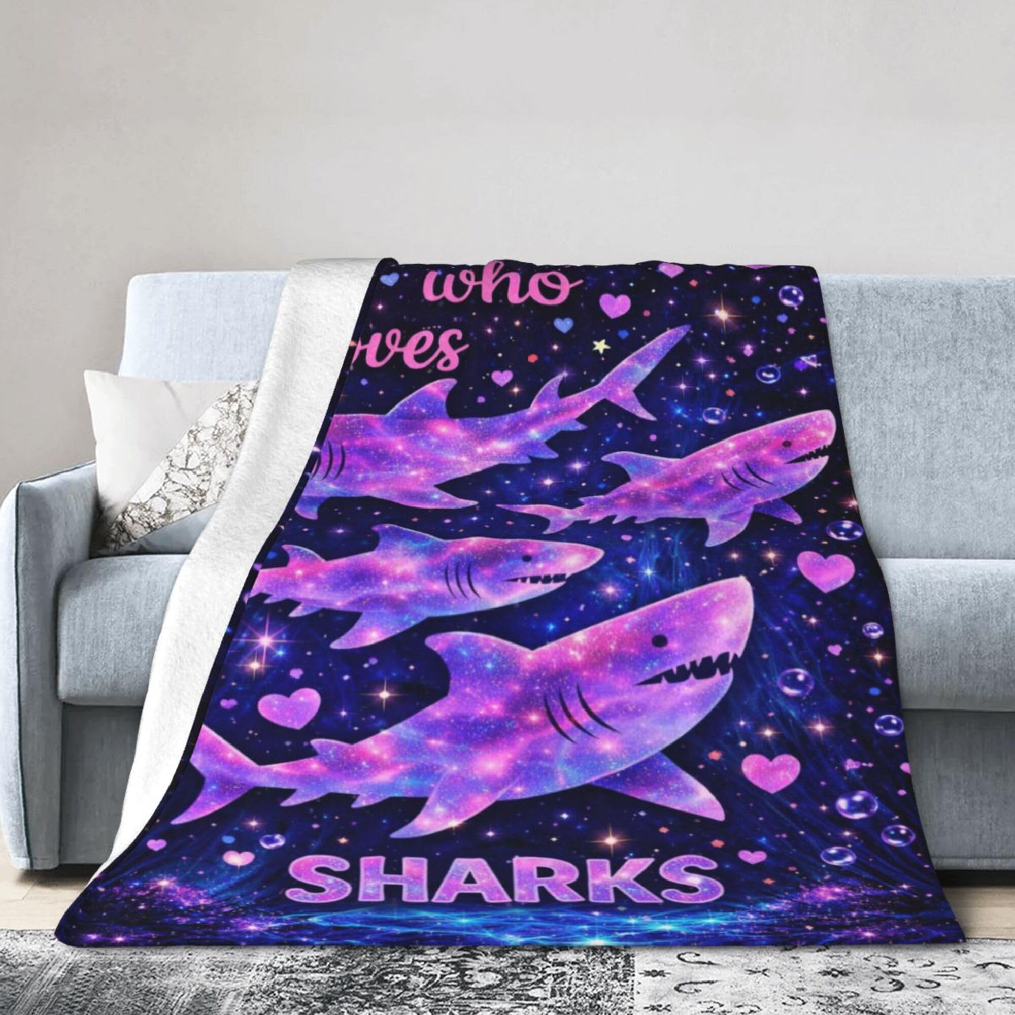 Shark Blanket Shark Throw Blanket Super Soft Cozy Plush Fluffy Fuzzy Fleece Blankets Gifts for Girls Women Boys Kids Adults 40"X50"