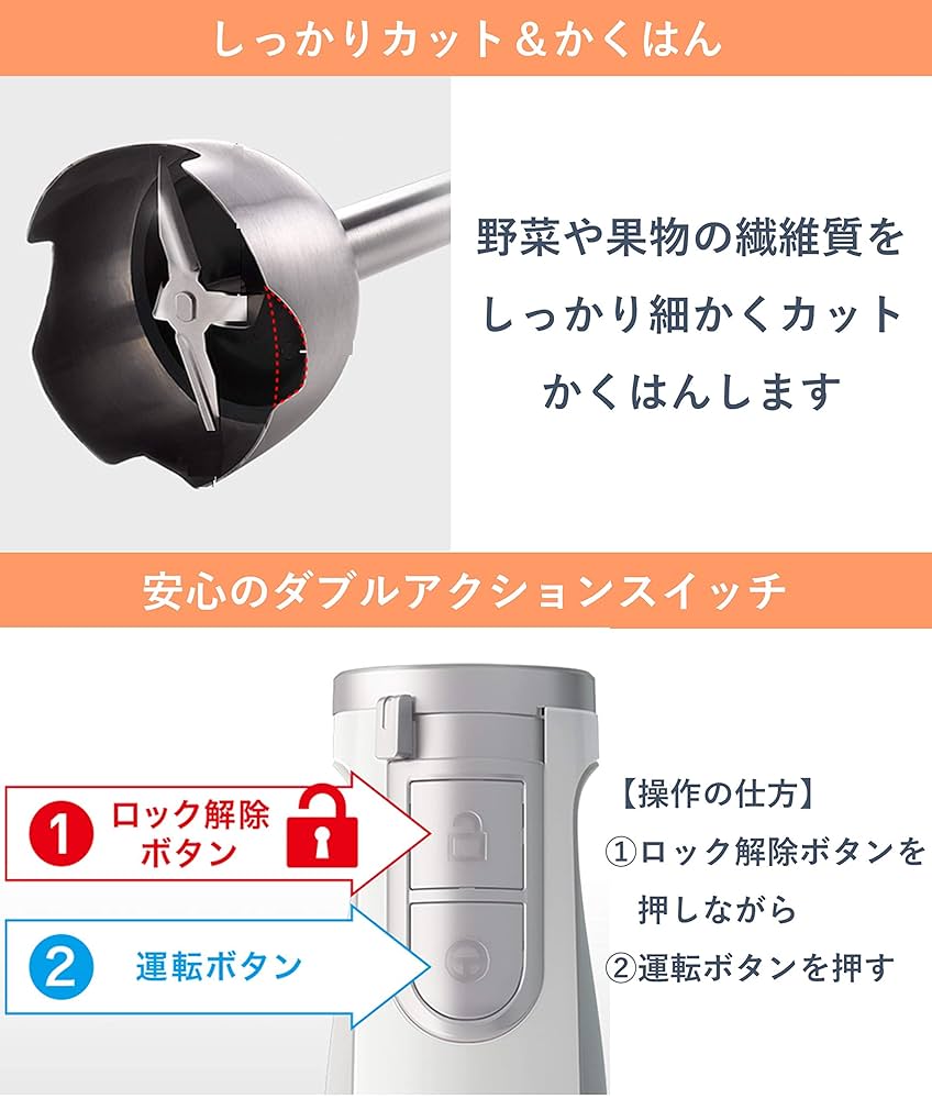 【値下げ】パナソニック　ハンドブレンター パナソニック、「つぶす」「まぜる」「きざむ」 「泡立て」の1台