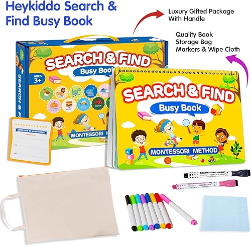 Miniatura 6 de Montessori - Libro de búsqueda y búsqueda para niños pequeños, actividades de aprendizaje preescolar, juguetes sensoriales para autismo, regalos