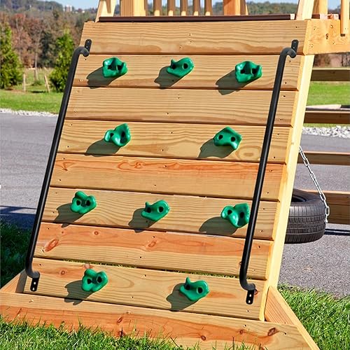 Vista 17 de Asa de escalera de 37 pulgadas para patio de recreo (1 par), riel de escalera de metal para casa de juegos, asas de seguridad para juegos al aire