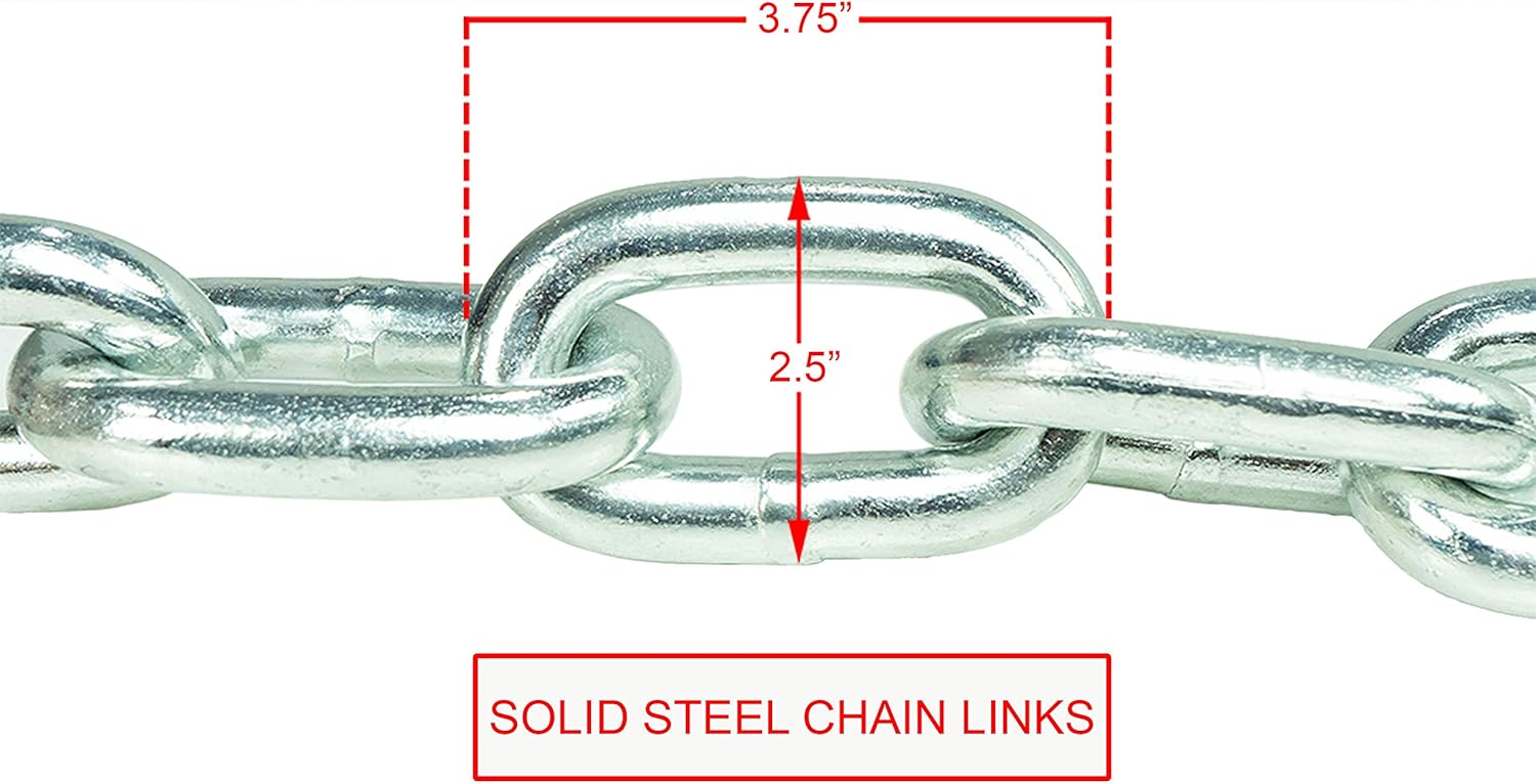 Valor Fitness Barbell Chains 53 lb Pair for Strength Training, Weighted Chains for Workout, Olympic Bench Press and Squat Variable Resistance Equipment