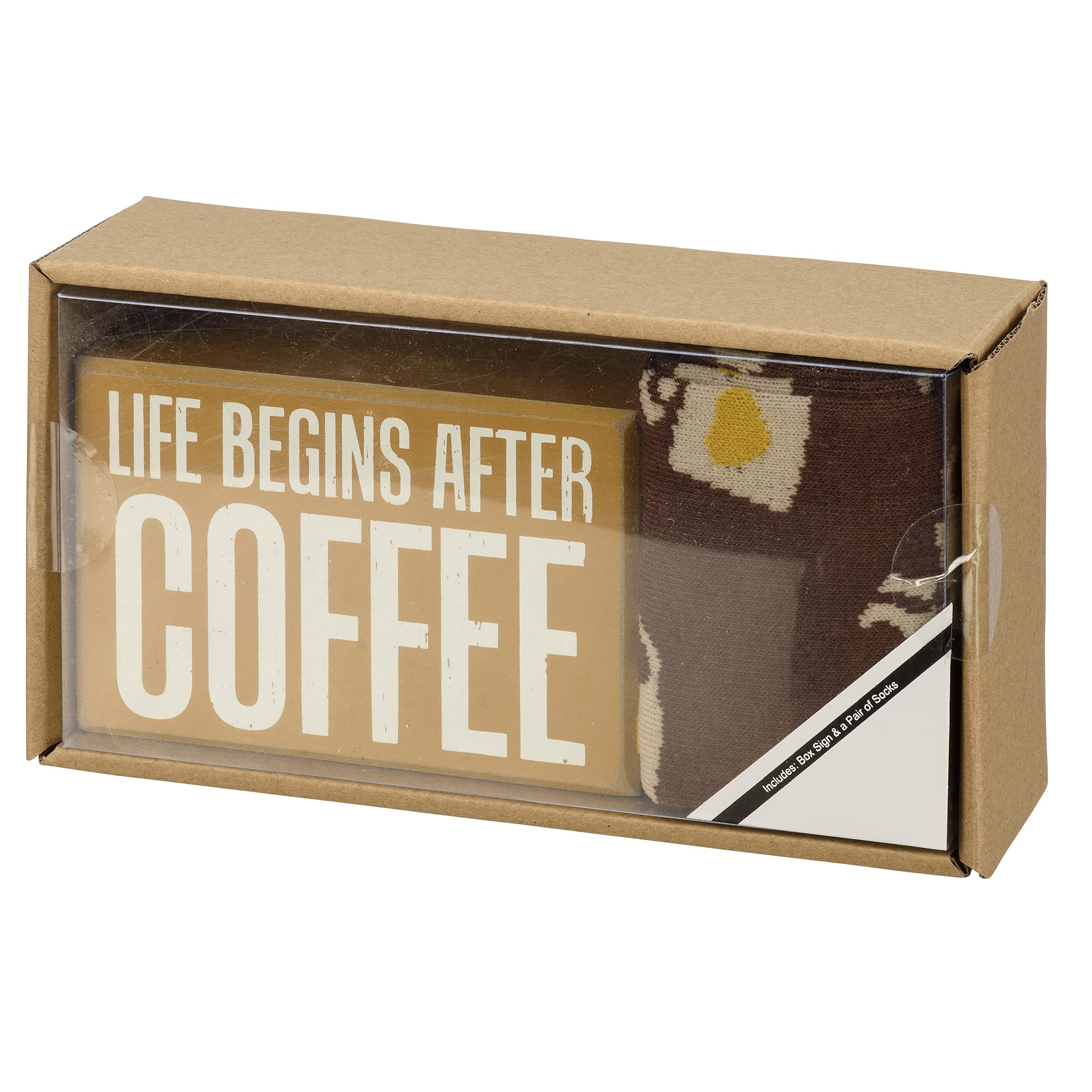 Life Begins After Coffee Coffret Cadeau de décoration d'intérieur en bois
