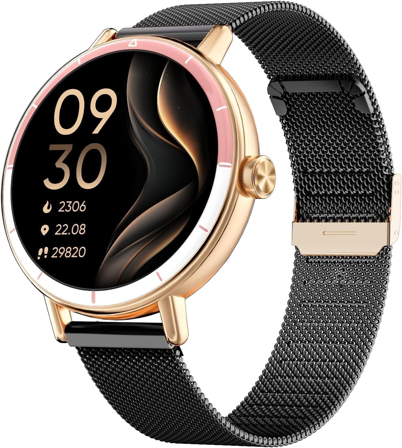 TOOBUR Smart Watch for Women Men with Two Bands, 40mm HD Smartwatch, Compatible with Android & iOS, Answer/Make Calls, Fitness Watch with Step/Sleep/HR Tracker, IP68, Stylish Gift, Black-Gold