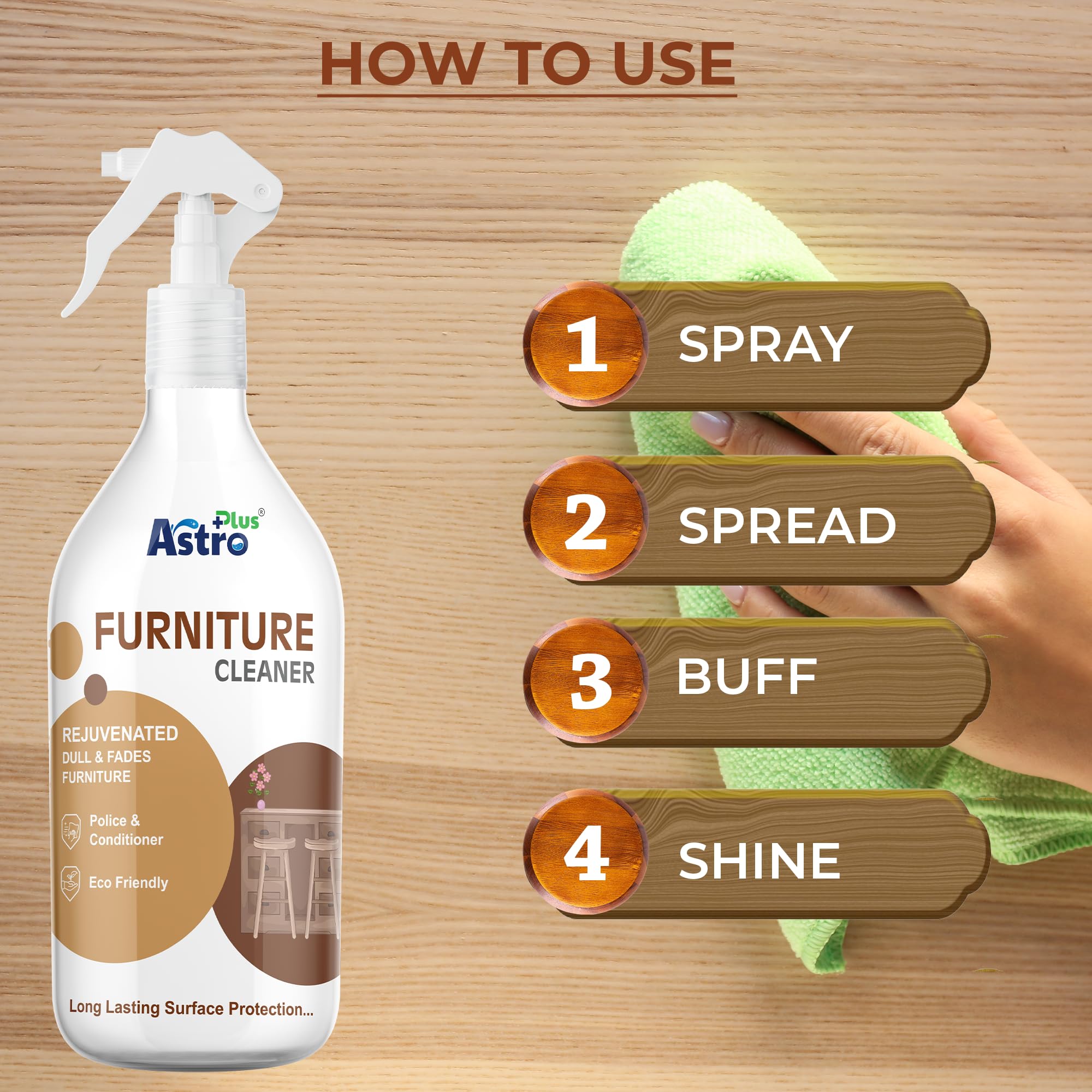 Astro Plus+ Furniture Cleaner Liquid – Removes Stains and Restores Shine (500 ml) 1