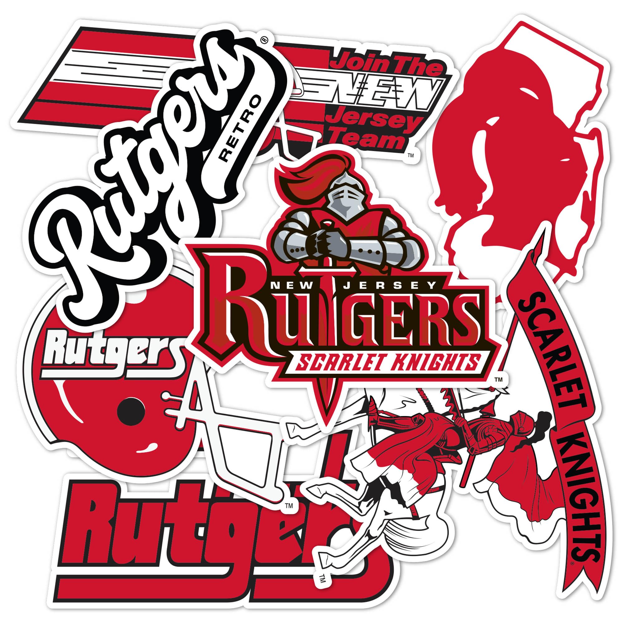 Autocollants Rutgers New Jersey vinyle pour personnaliser votre gourde et PC