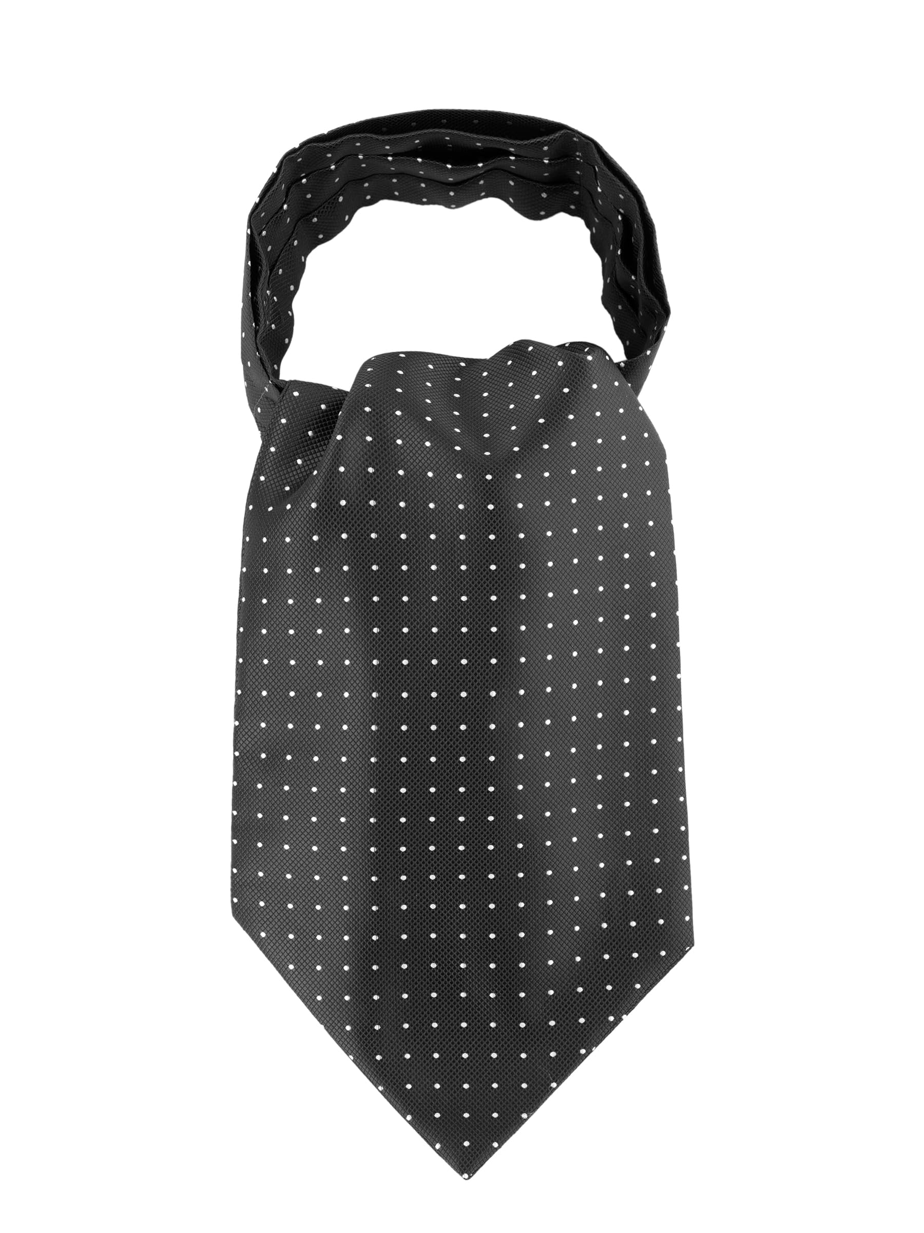 Wanying Men's B01 Polka Dot Black Retro Ascot Ties Cravat Ties Ascot Neckties Chic For Gentleman - Polka Dot Black
