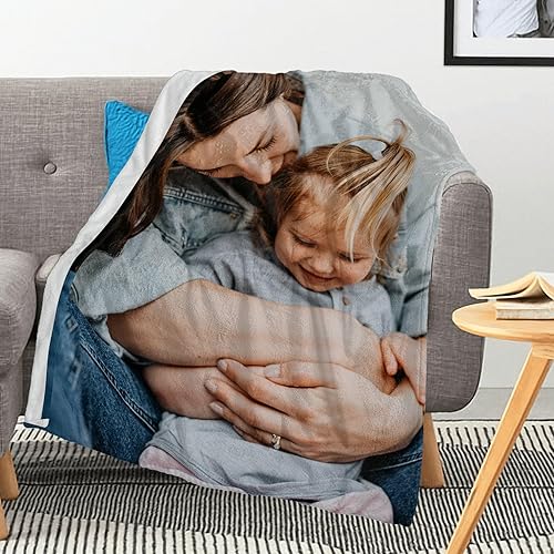 Miniatura 2 de DIYKST Mantas personalizadas con collage de fotos y texto, hechas en Estados Unidos, mantas personalizadas con imágenes personalizadas