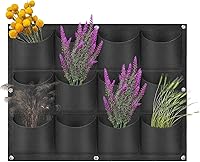 Vista 13 de Bolsas de cultivo colgantes, maceta vertical de pared con 72 bolsillos, bolsa de cultivo de pared montada en la pared para jardinería