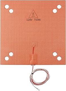 Imdinnogo BCZAMD Heating Plate/Silicone Heated Mat 120V 750W 3D Printer Bed Adhesive with NTC 100K Thermistor for Sidewinde X1/CR10 3D Printer Heater Bed with Screw Holes 300 X 300mm (12" X 12")