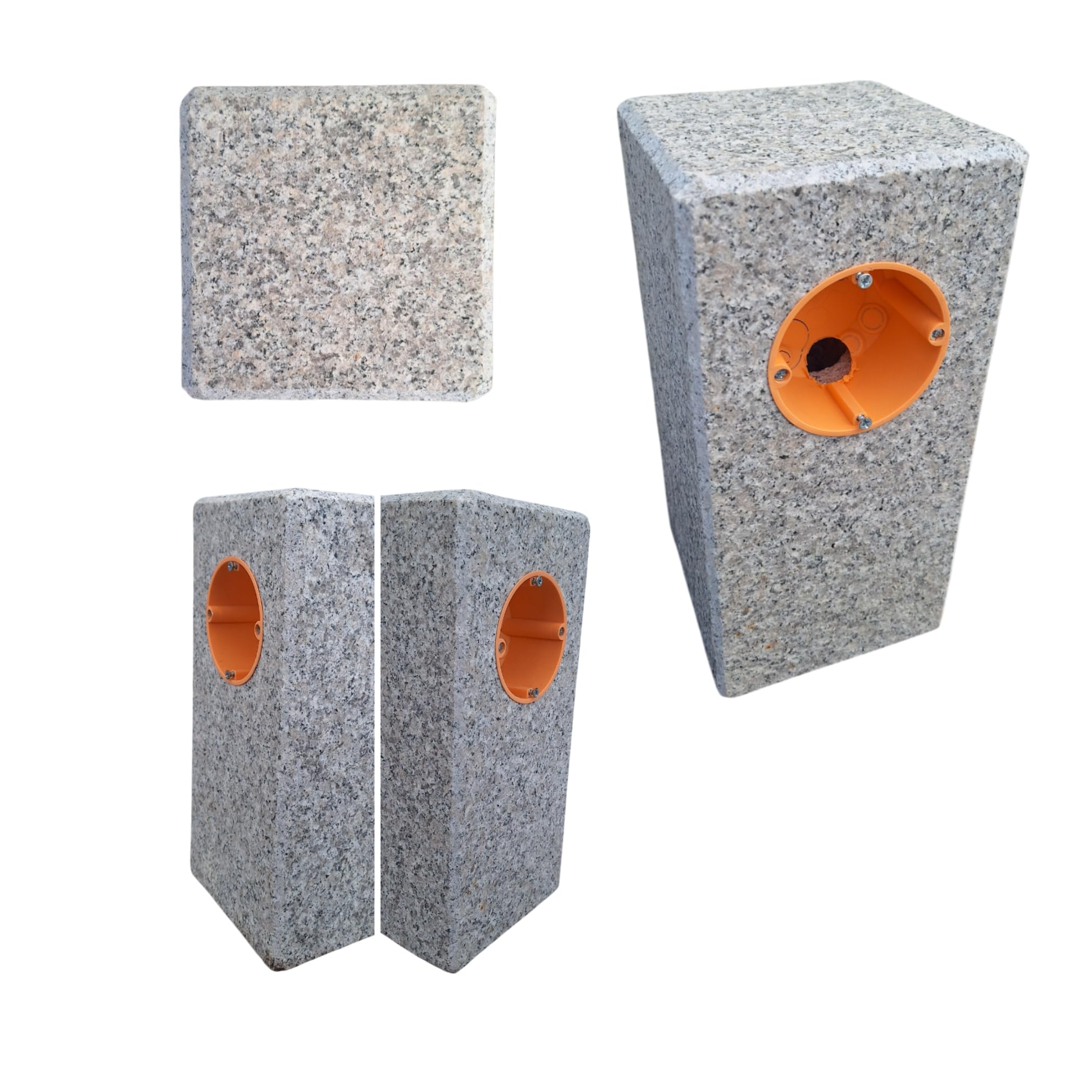 Doppel Granit Naturstein G603 25 x 12 x 12 cm Granitsteckdose Gartensteckdose Außensteckdose DoppelEinzel Steckdose Granitpalisade Steckdosensäule (G603 25 12 12 Doppel)