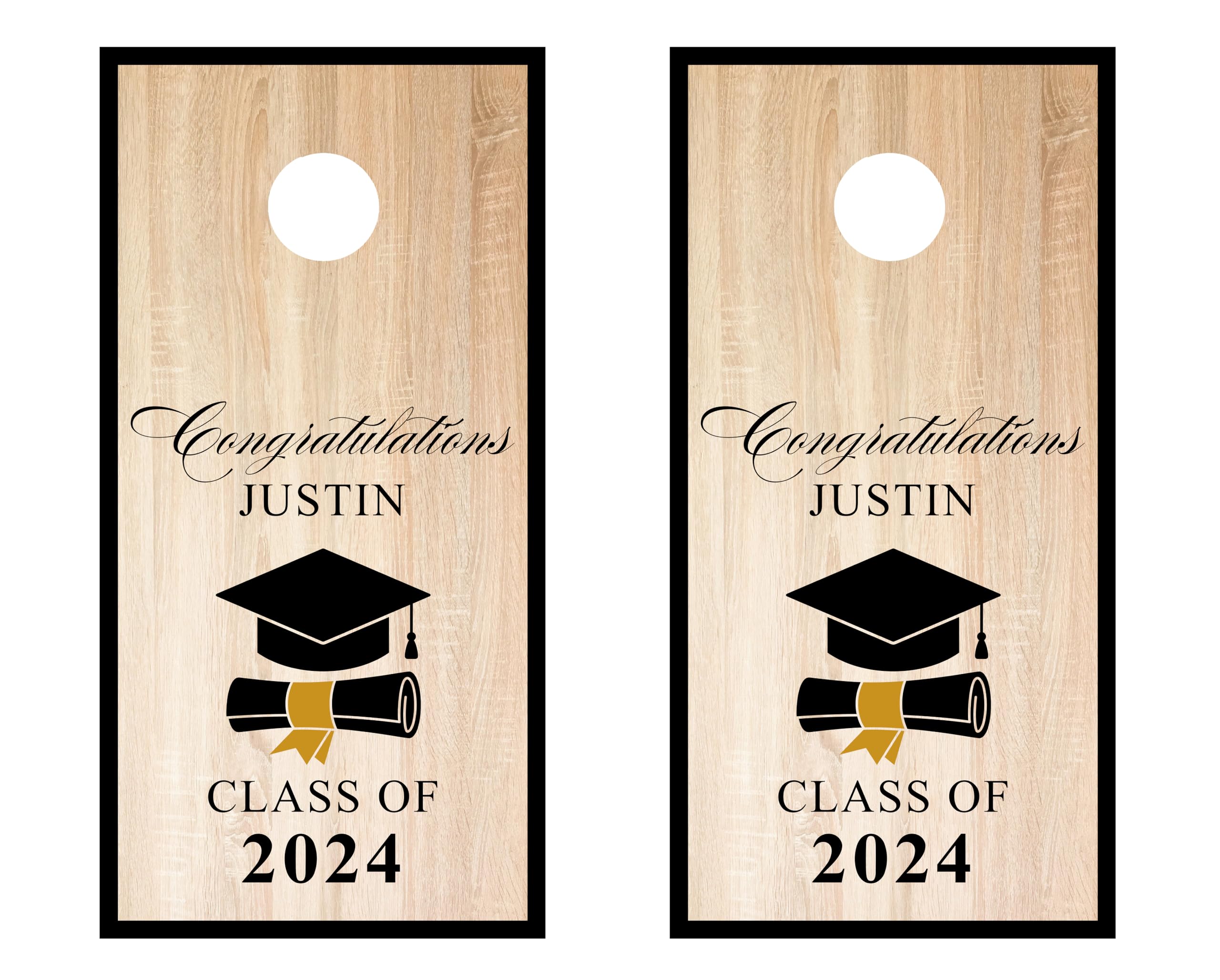 Cornhole Board Wraps #740 Customized Graduation - Personalized Graduation Cornhole Graphic Decals - Includes Application Squeegee - Set of (2) 25
