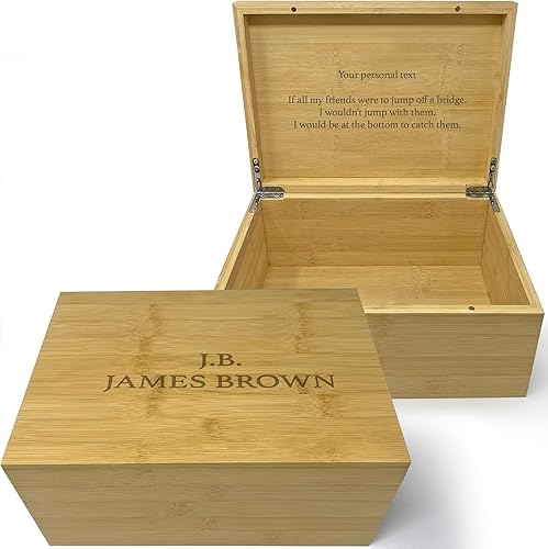 Miniatura 65 de Caja de madera grabada personalizada grande – Caja de recuerdo de madera de acacia con mensaje oculto personalizado, cajas de memoria de nogal para