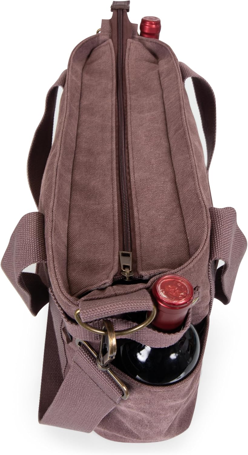 LEGACY Temecula Wine Bag, Wine and Cheese Picnic Tote Bag, Wine Picnic Cooler Bag with Cheese Board, (Mulled Wine)