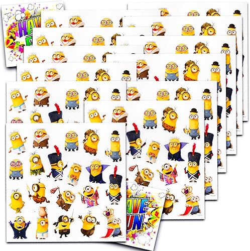 Despicable Me 3pegatinas Party FavorsBundle de 12hojas 240 PEGATINAS Plus 2Specialty
