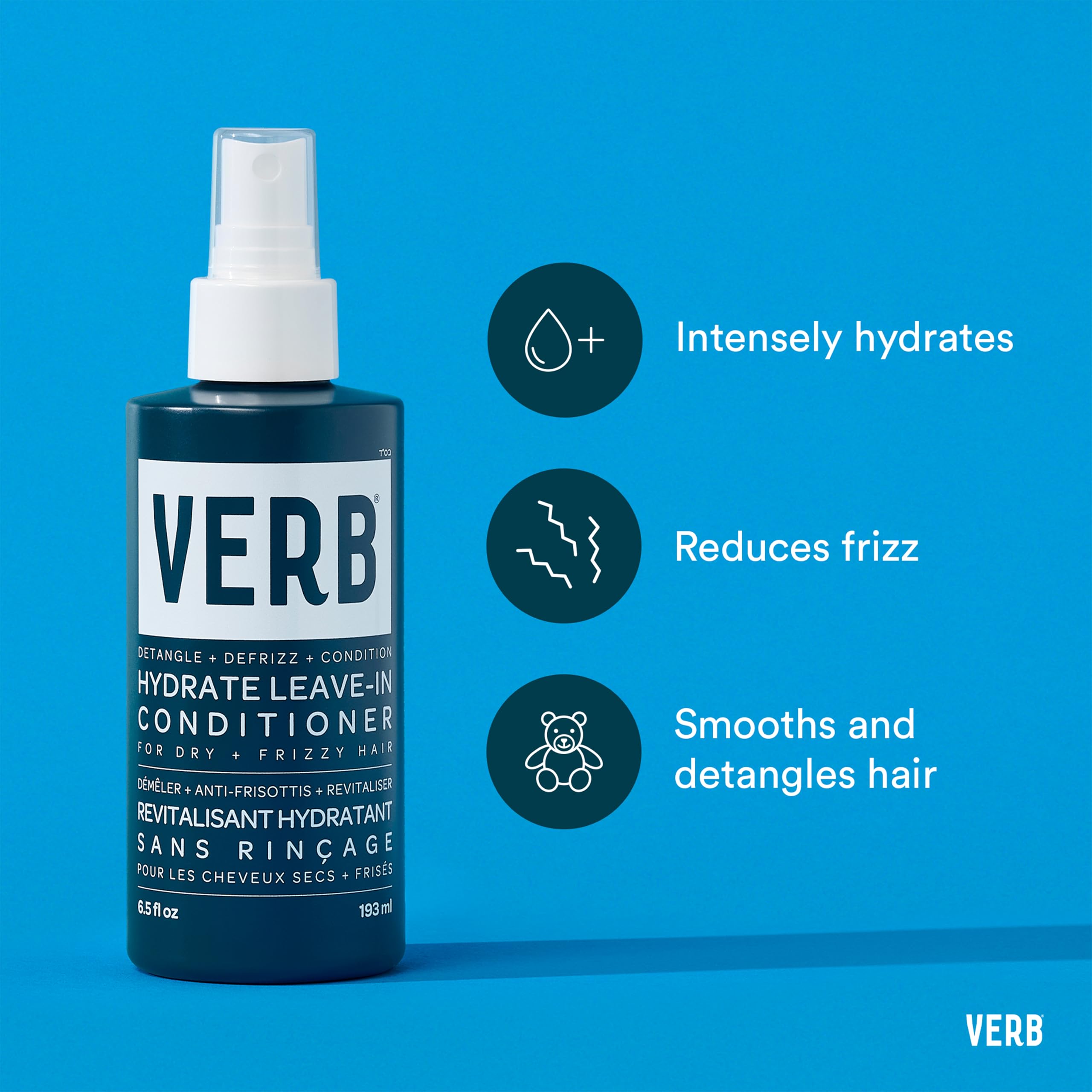 VERB Hydrate Shampoo + Conditioner Duo - Cleanses + Nourishes Dry + Frizzy Hair to Smooth + Reduce Frizz - Amber + Warm Jasmine Scent