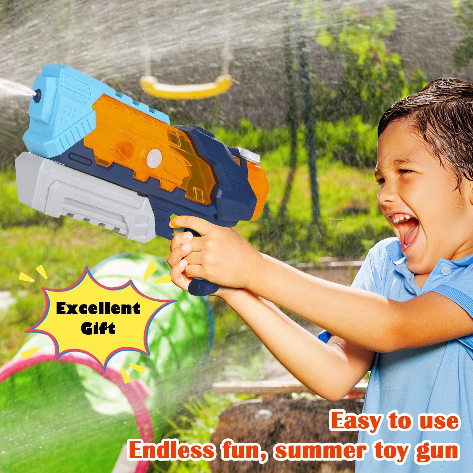 Generisch Wasserpistole Für Kinder Erwachsene, Hochdruck-Wasser Soaker Blaster, Großes Fassungsvermögen Wasserspritzpistole, Wasserspielzeug füR Sommerspiele Outdoor, Garten, Poolpartys(H)