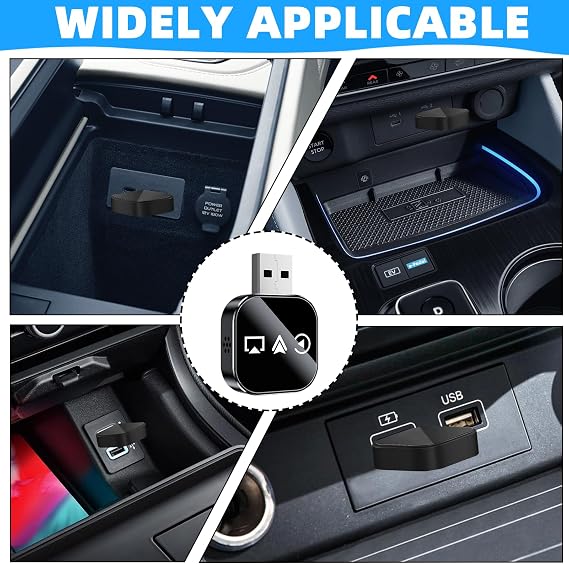Wireless CarPlay Mirror Link Adapter, Upgrade 3 in 1 Auto Adapter, AirPlay/Android Auto/CarPlay, 2.4/5GHz WiFi and Bluetooth 5.0, Plug and Play, Fast Stable Connection