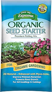 Espoma Organic Seed Starter Premium Potting Soil Mix - All Natural & Organic Seed Starting Mix with Mycorrhizae. For Organic Gardening, 16 qt, bag - Pack of One