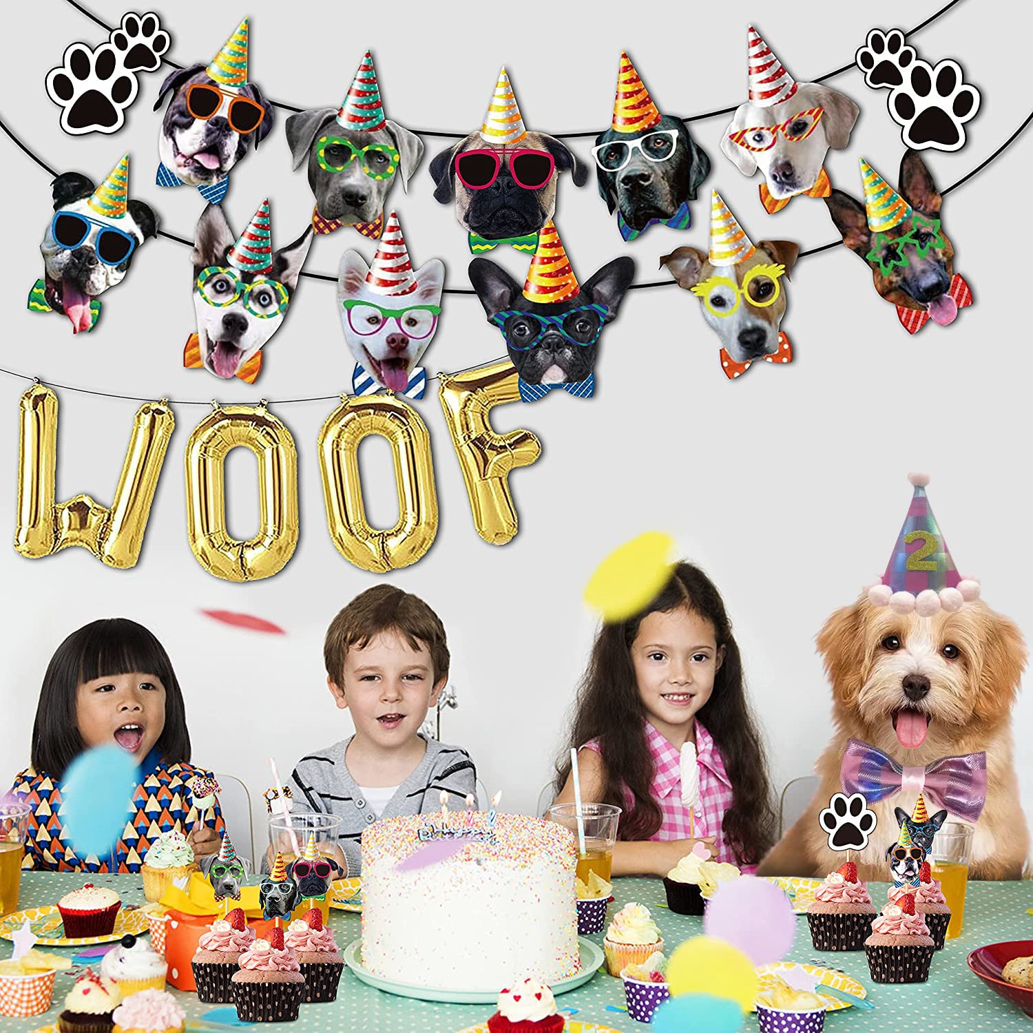 Décorations de fête d'anniversaire d'animaux de la ferme avec guirlande de fanions pour enfants, garçons et filles sur le thème de la ferme