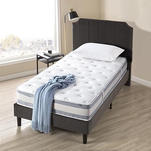 Miniatura 17 de Zinus - Colchón híbrido acolchado de enfriamiento Comfort Support de 12 pulgadas, resortes interiores ensacados para aislar el movimiento, soporte